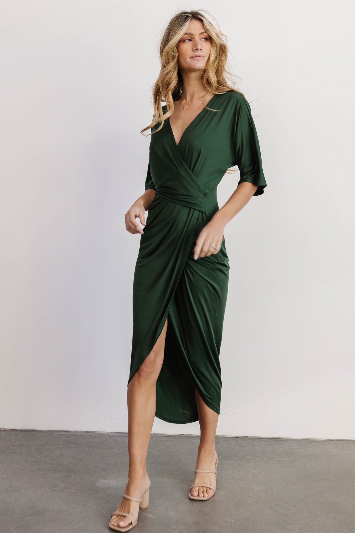 Solana Ruched Dress | Hunter Green