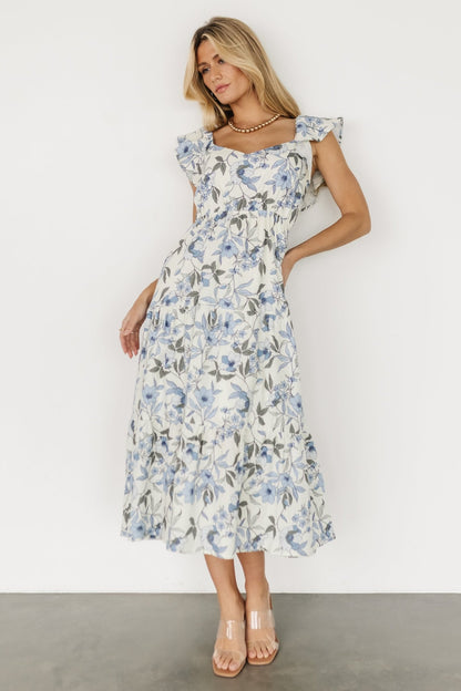 Sorrento Ruffle Dress | Blue Floral - Baltic Born