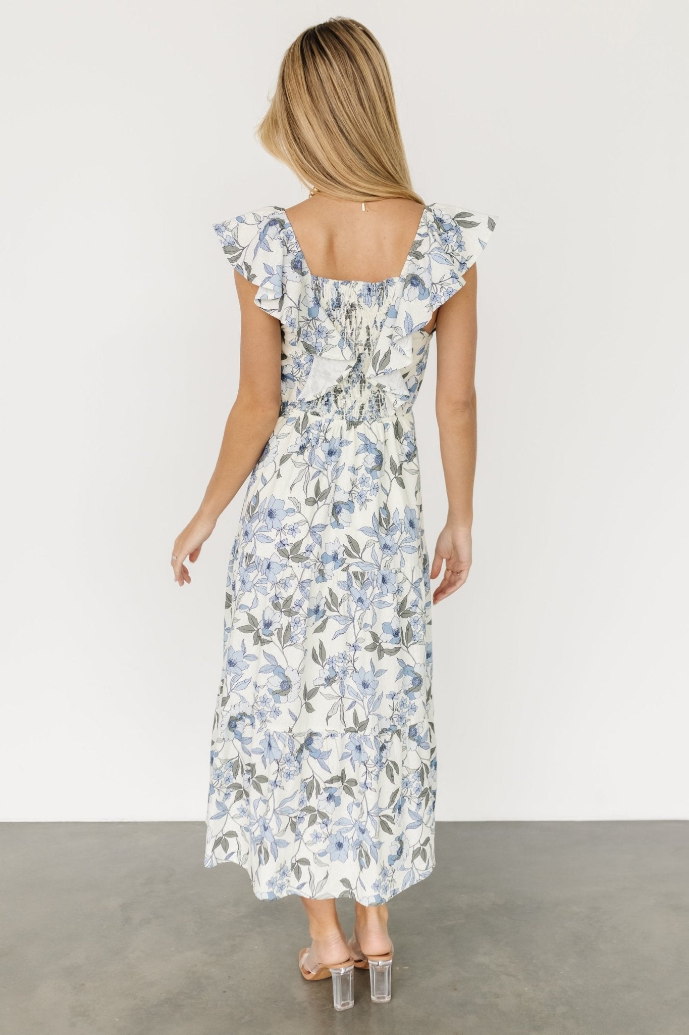 Sorrento Ruffle Dress | Blue Floral - Baltic Born