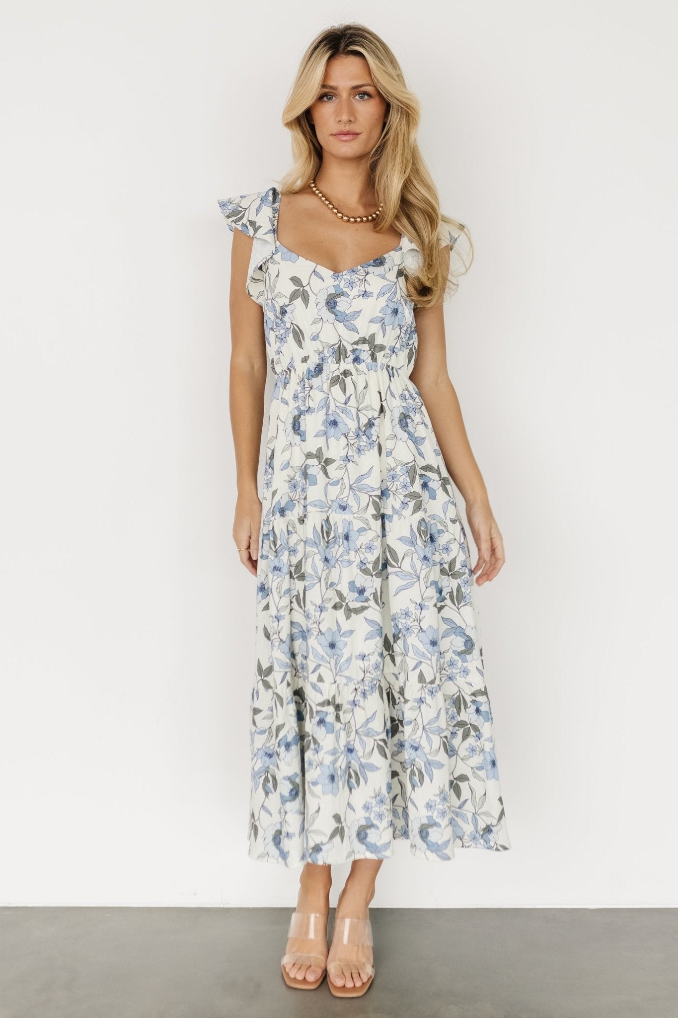 Sorrento Ruffle Dress | Blue Floral - Baltic Born