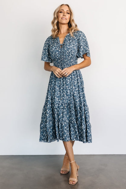 Spell Boho Midi Dress | Blue Floral - Baltic Born