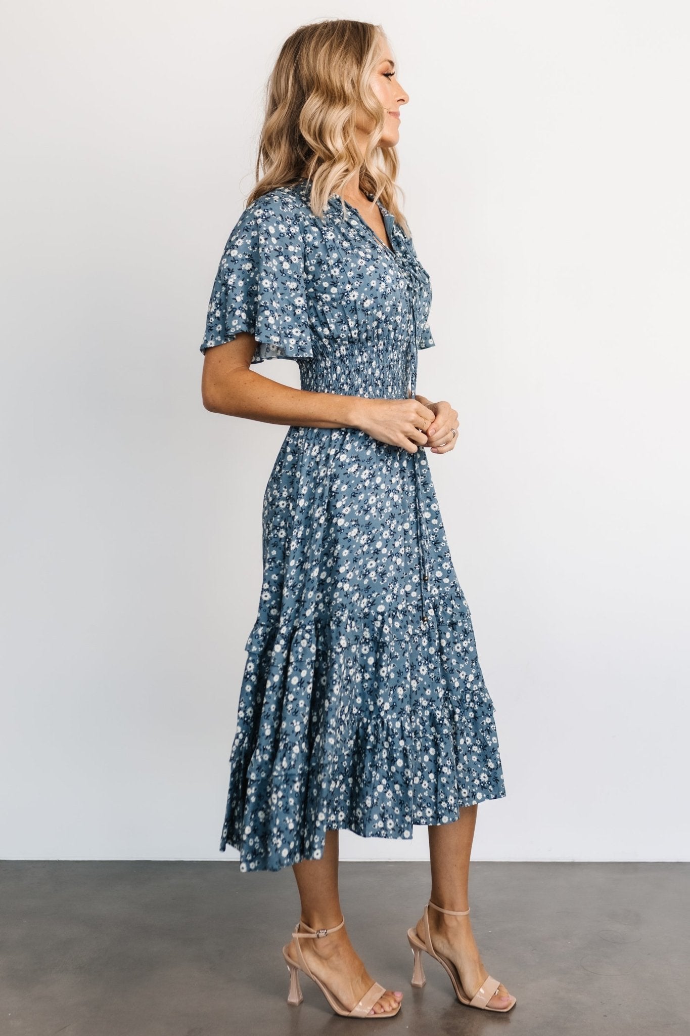 Spell Boho Midi Dress | Blue Floral - Baltic Born