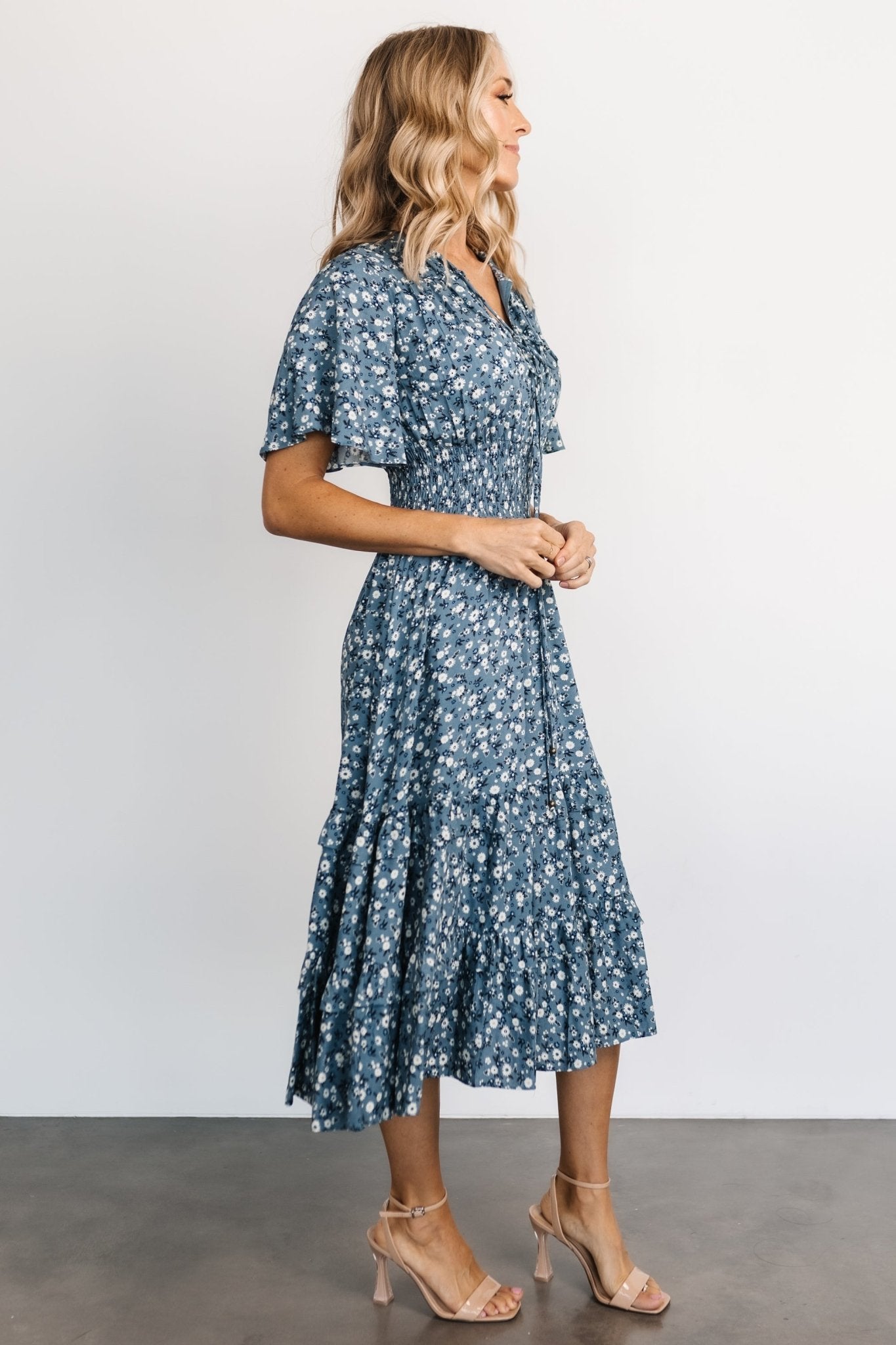 Spell Boho Midi Dress | Blue Floral | Baltic Born