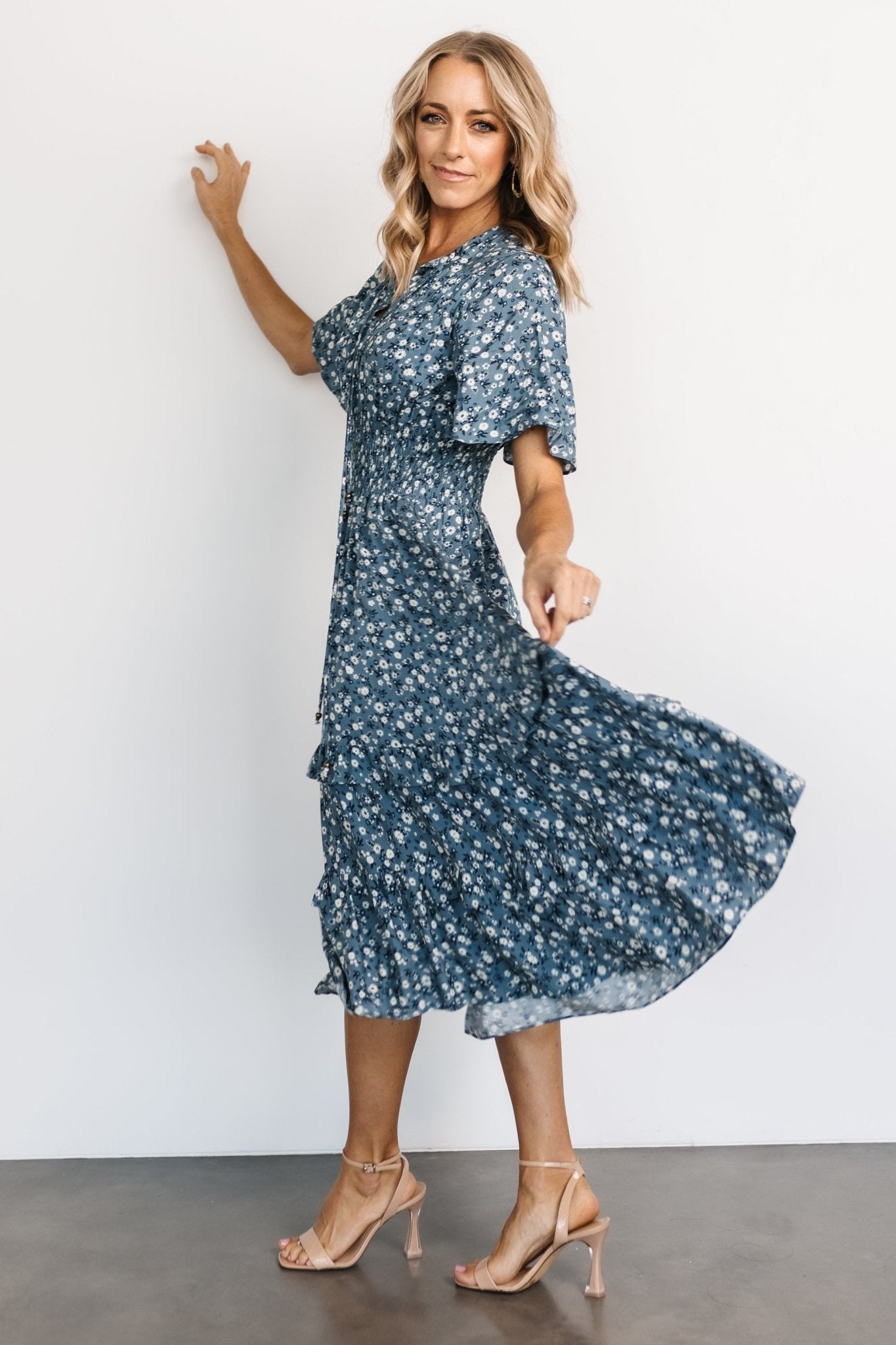 Spell Boho Midi Dress | Blue Floral - Baltic Born