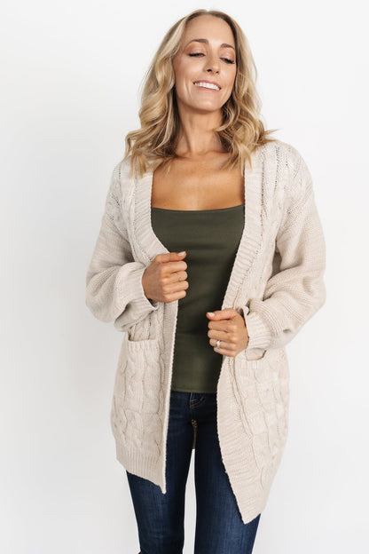 Spencer Chunky Knit Cardigan | Oatmeal - Baltic Born