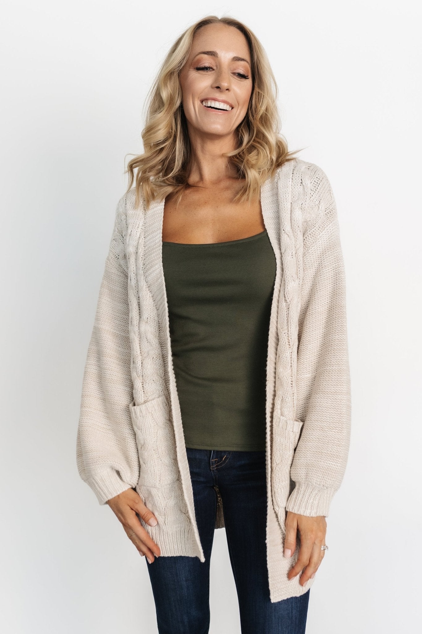 Spencer Chunky Knit Cardigan | Oatmeal - Baltic Born