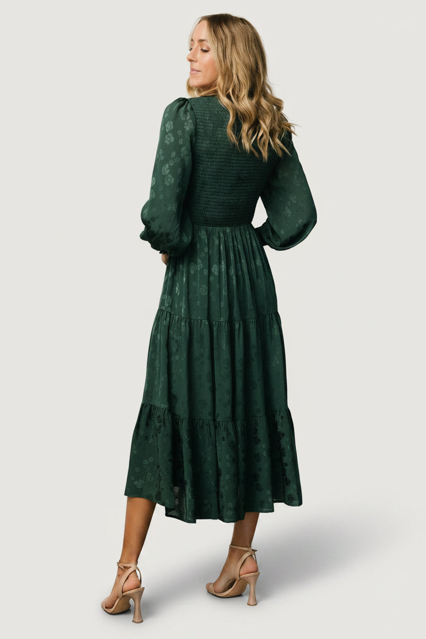 green smock dress Linen Pinafore 'Mary Lou', Dress Linen, Linen Dress Women, Plus size Linen tunic Dress V neck Linen Dress Linen midi Dress No zipper or buttons No Limits Green Smocked Midi