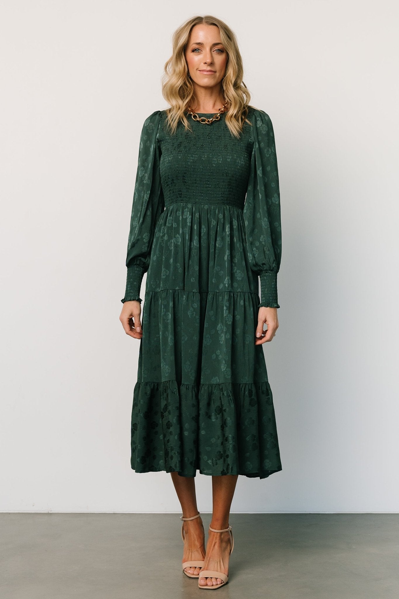 Stockholm Smocked Dress | Dark Green - Baltic Born