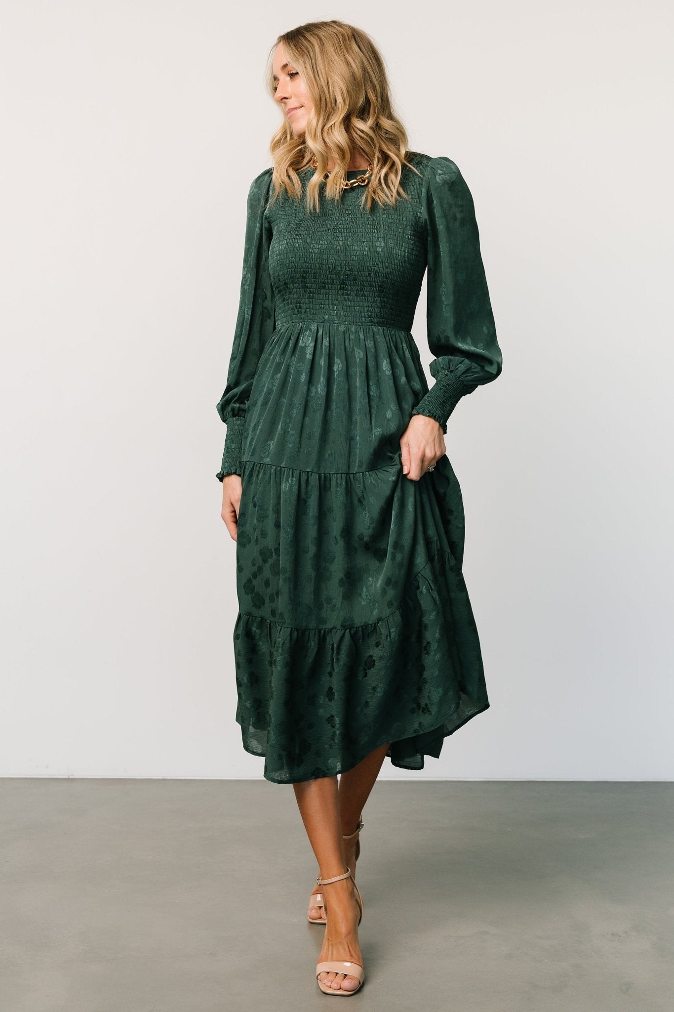 Baltic Born Womens Stockholm Smocked Dress | Dark Green | Size: Large Baltic Born Womens Stockholm Smocked Dress | Dark Green | Size: Large
