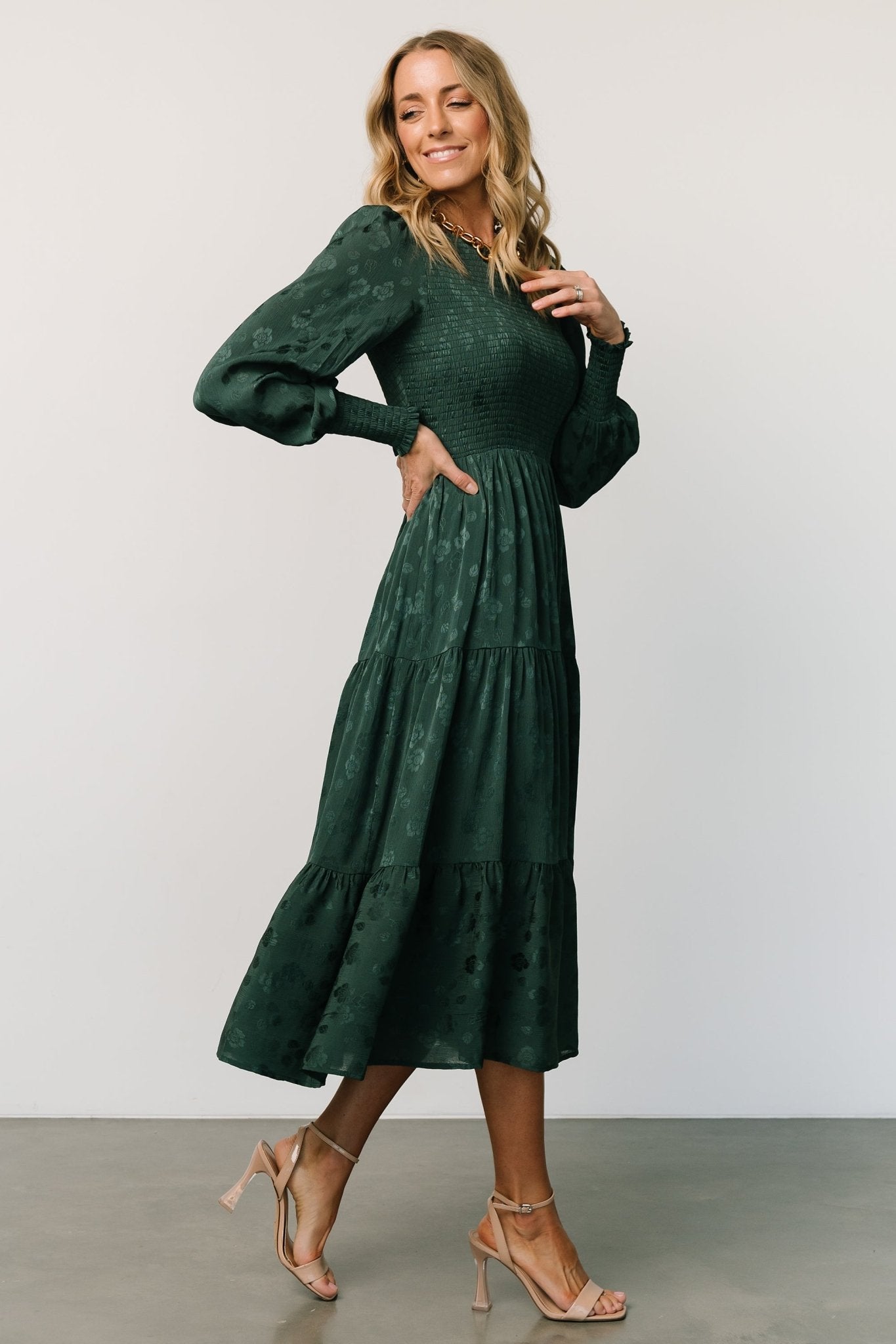 Stockholm Smocked Dress | Dark Green - Baltic Born