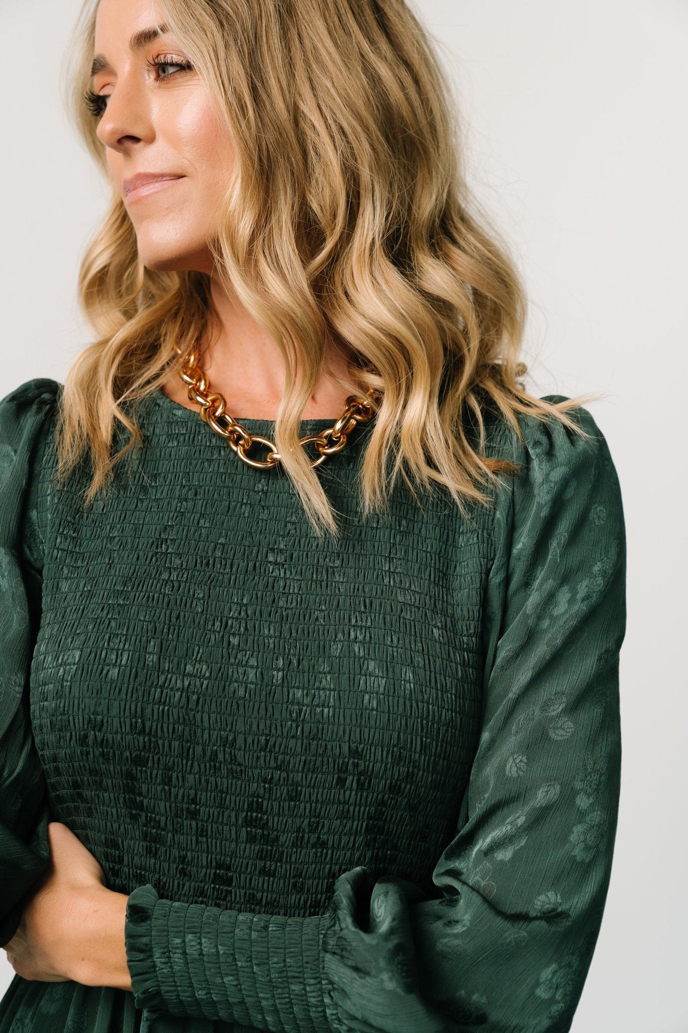 Baltic Born Womens Stockholm Smocked Dress | Dark Green | Size: Large Baltic Born Womens Stockholm Smocked Dress | Dark Green | Size: Large