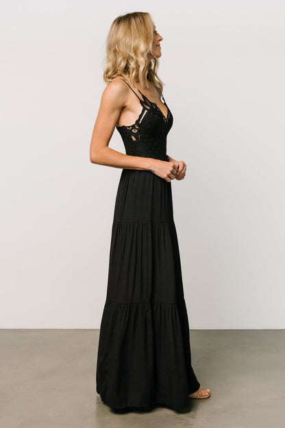 Summerlin Lace Top Maxi Dress | Black - Baltic Born