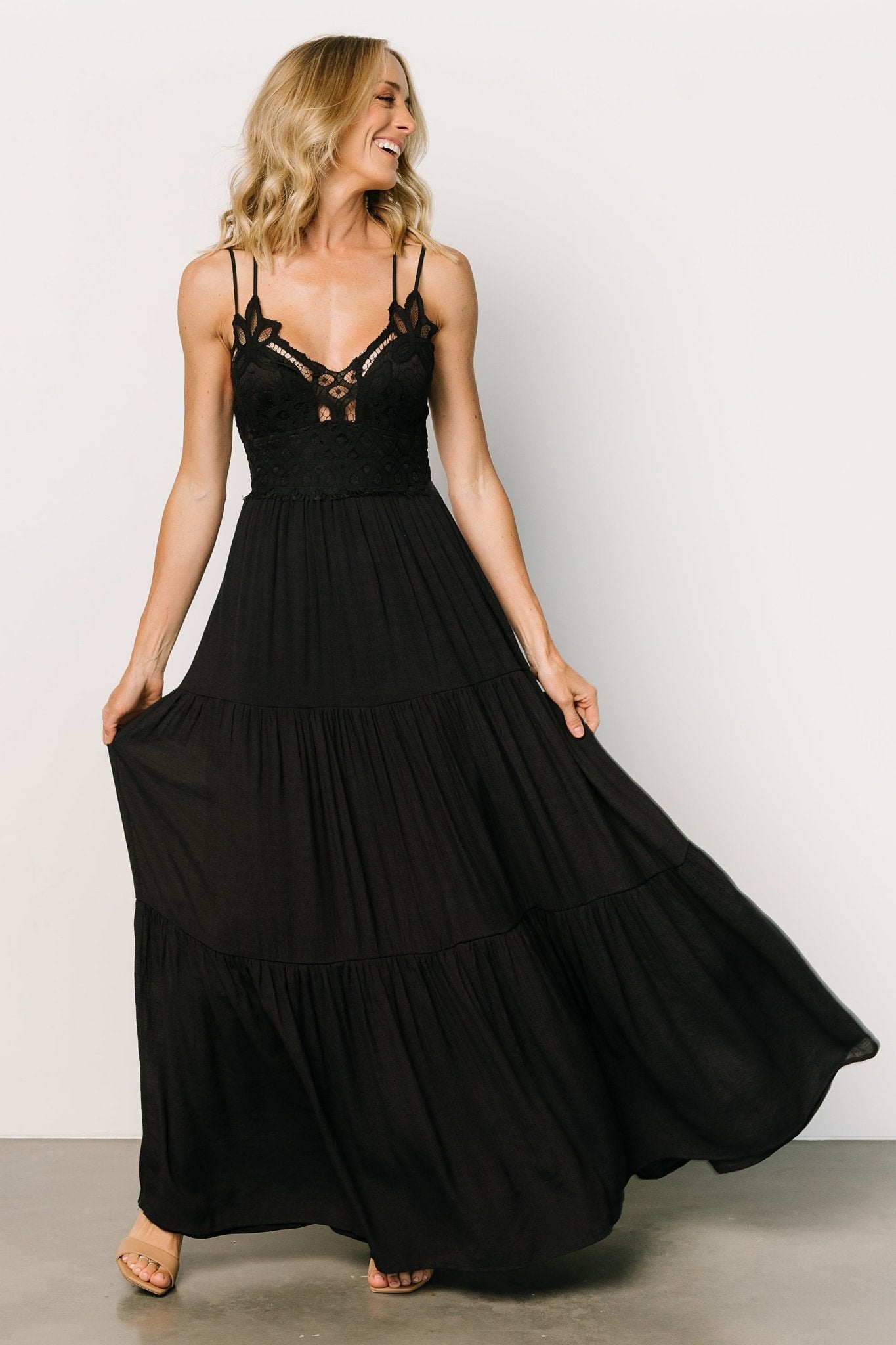 Summerlin Lace Top Maxi Dress | Black - Baltic Born