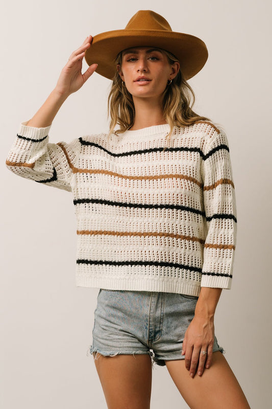 Sundance Knit Sweater Top | Ivory Multi Stripe - Baltic Born