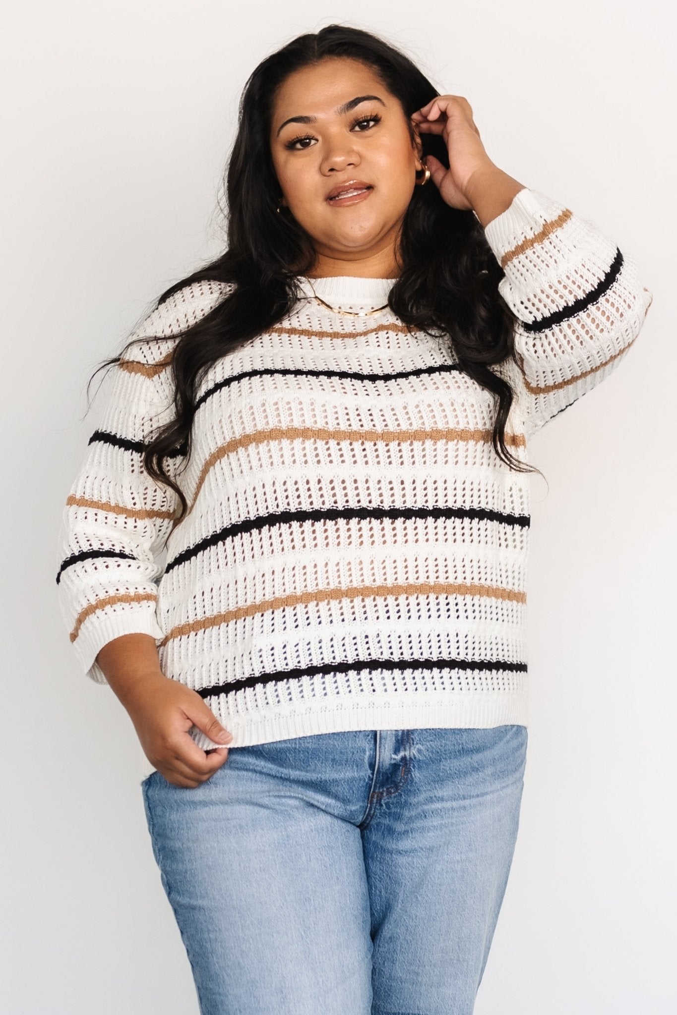 Sundance Knit Sweater Top | Ivory Multi Stripe - Baltic Born