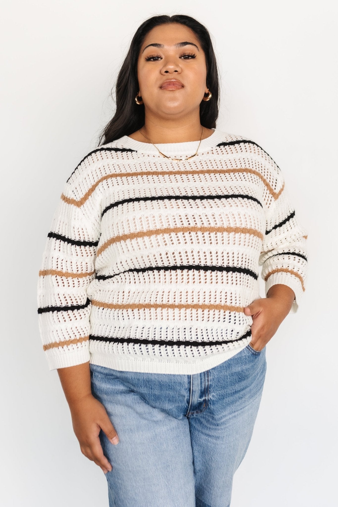 Sundance Knit Sweater Top | Ivory Multi Stripe - Baltic Born