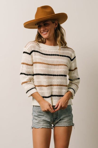 Sundance Knit Sweater Top | Ivory Multi Stripe - Baltic Born