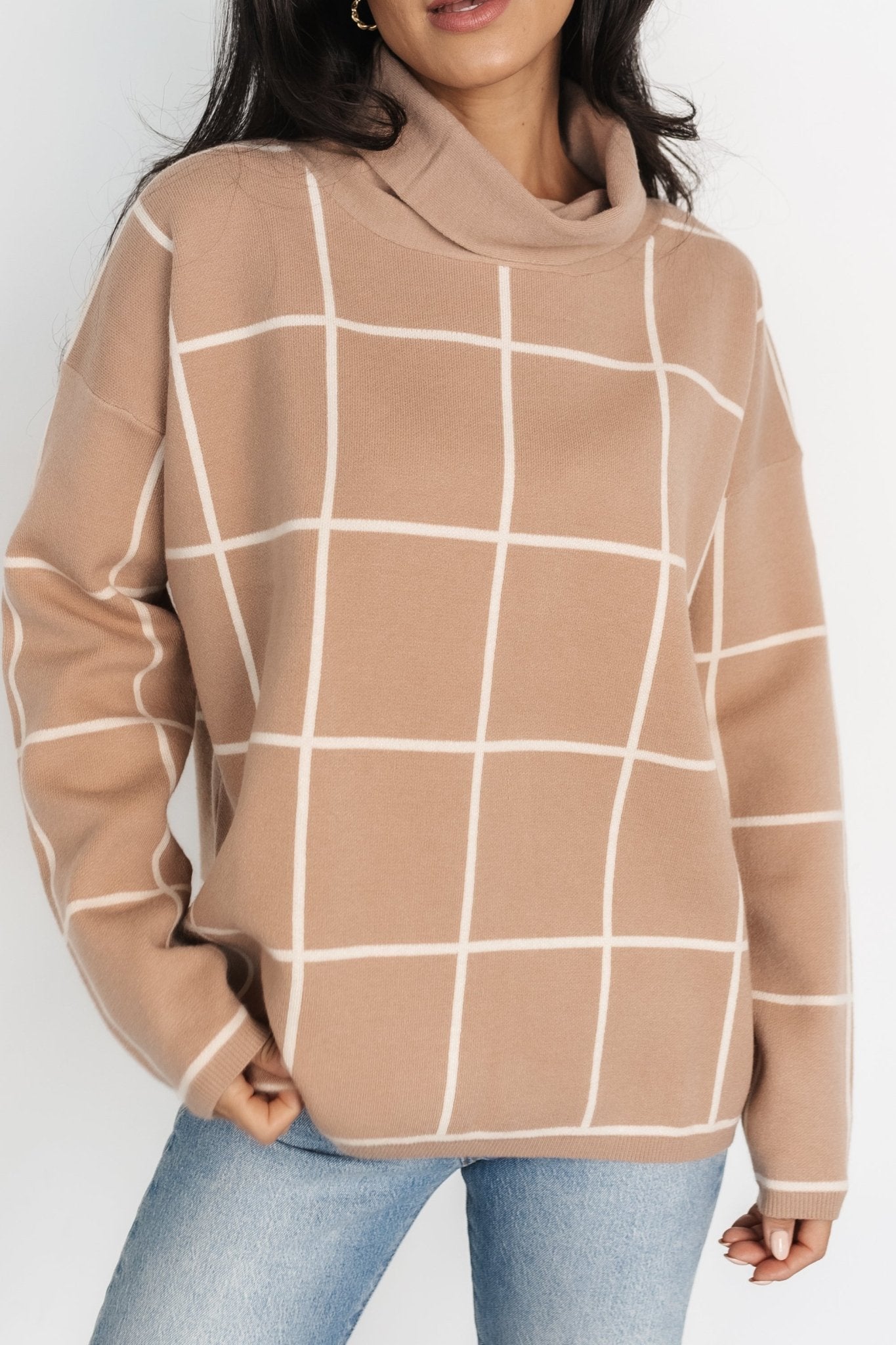 Tahoe Turtleneck Sweater | Taupe + Cream - Baltic Born