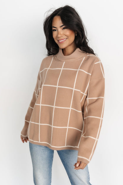 Tahoe Turtleneck Sweater | Taupe + Cream - Baltic Born