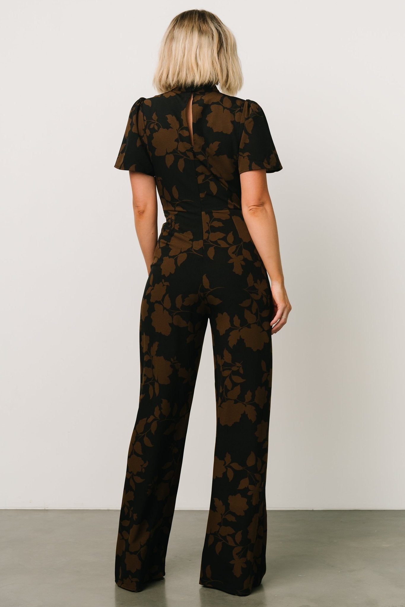 Tana Mock Neck Jumpsuit | Espresso Print - Baltic Born