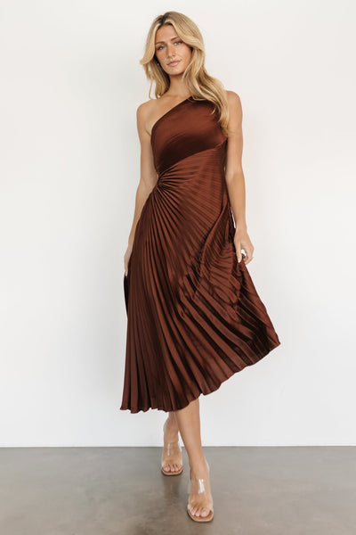 Buy Brown Double Strap One Shoulder Dress from Next Canada