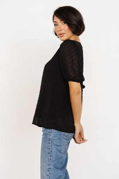 Tawnie Swiss Dot Top | Black - Baltic Born