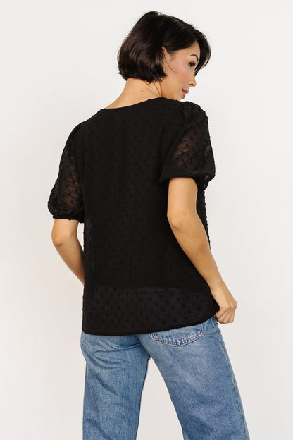 Tawnie Swiss Dot Top | Black - Baltic Born