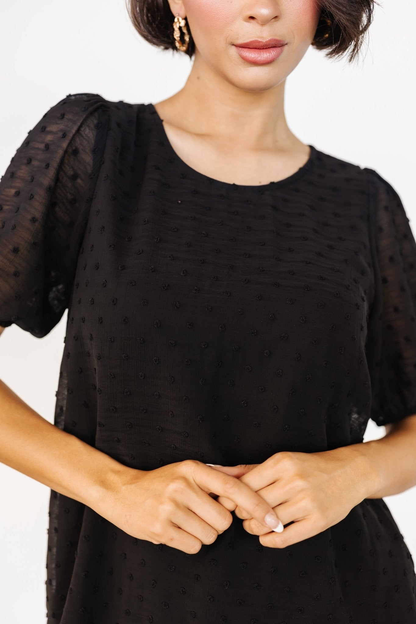 Tawnie Swiss Dot Top | Black - Baltic Born