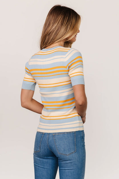 Teagan Striped Top | Blue + Orange - Baltic Born