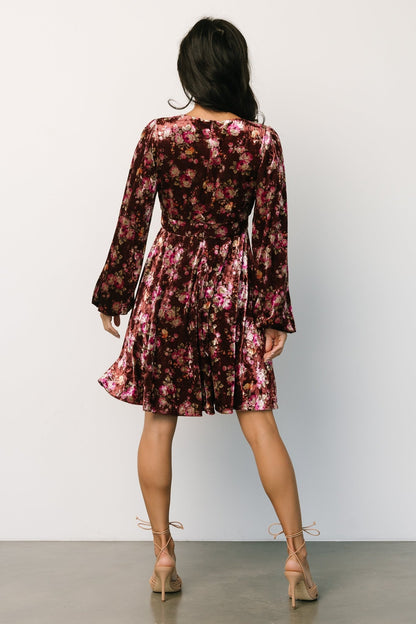 Teri Velvet Short Dress | Auburn Multi - Baltic Born