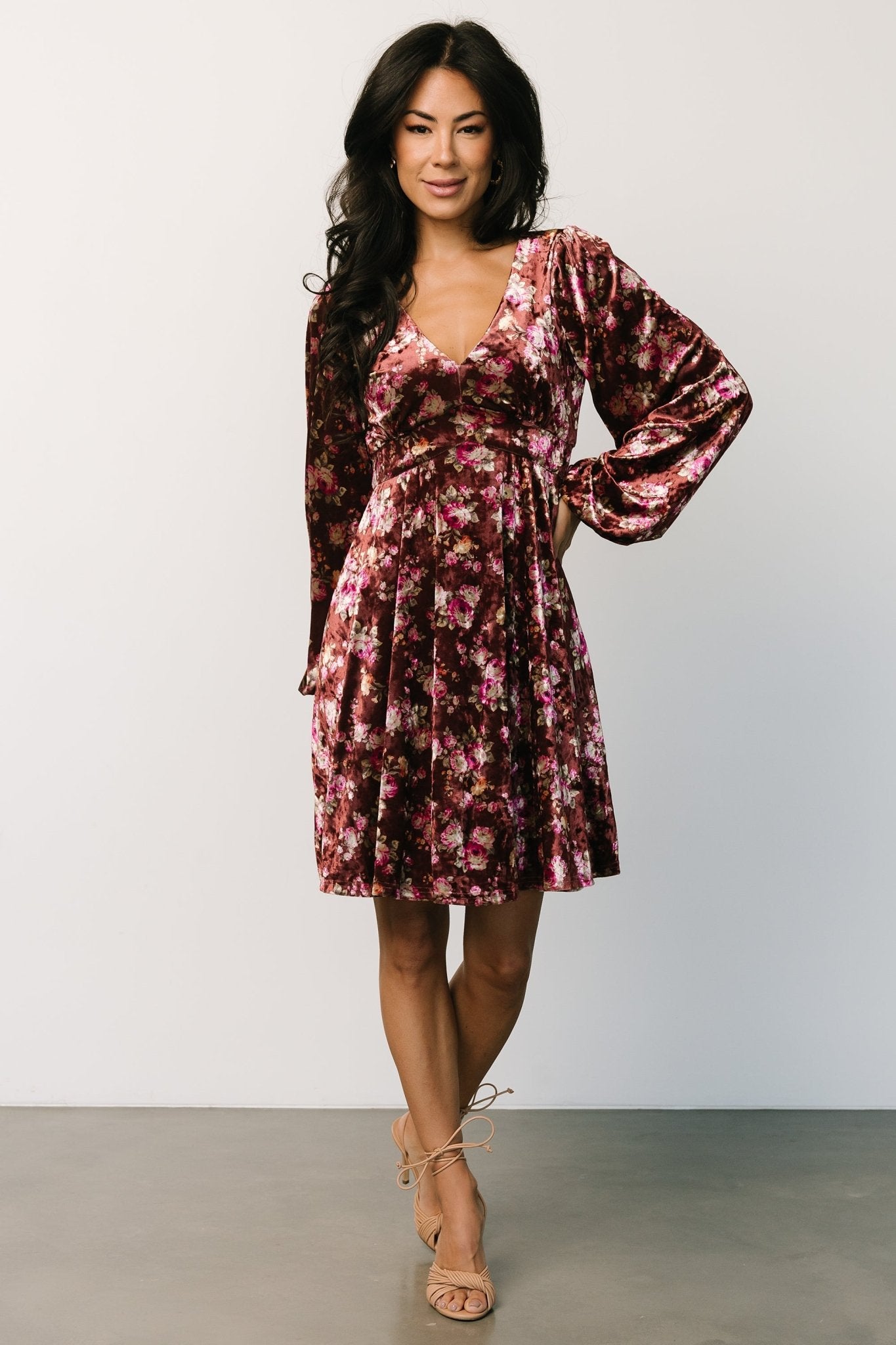 Teri Velvet Short Dress | Auburn Multi - Baltic Born