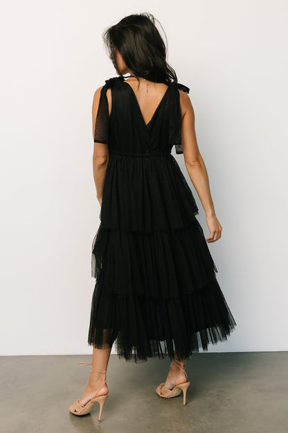 Tessa Tiered Tulle Tank Dress | Black - Baltic Born