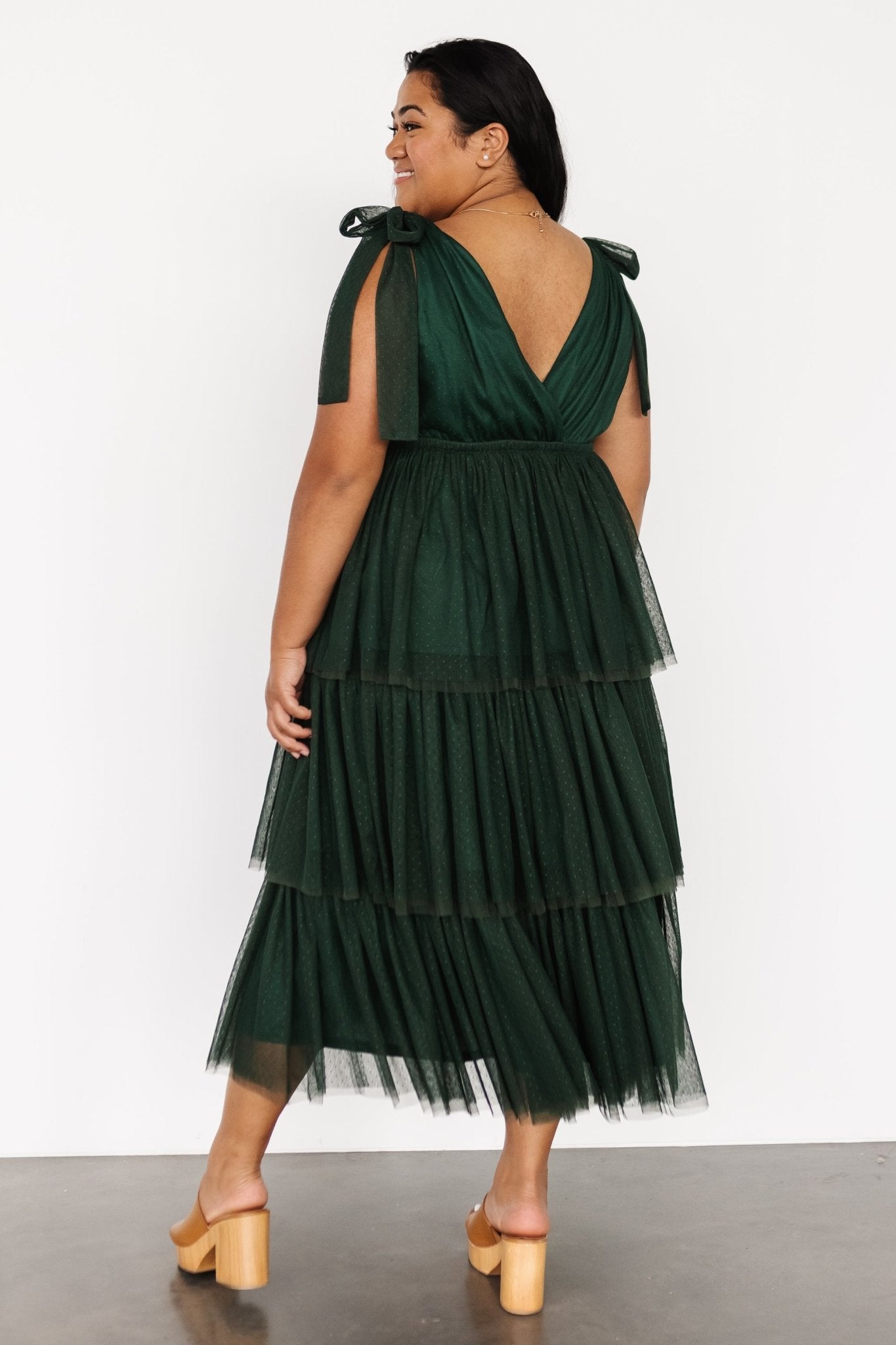 Tessa Tiered Tulle Tank Dress | Dark Green - Baltic Born