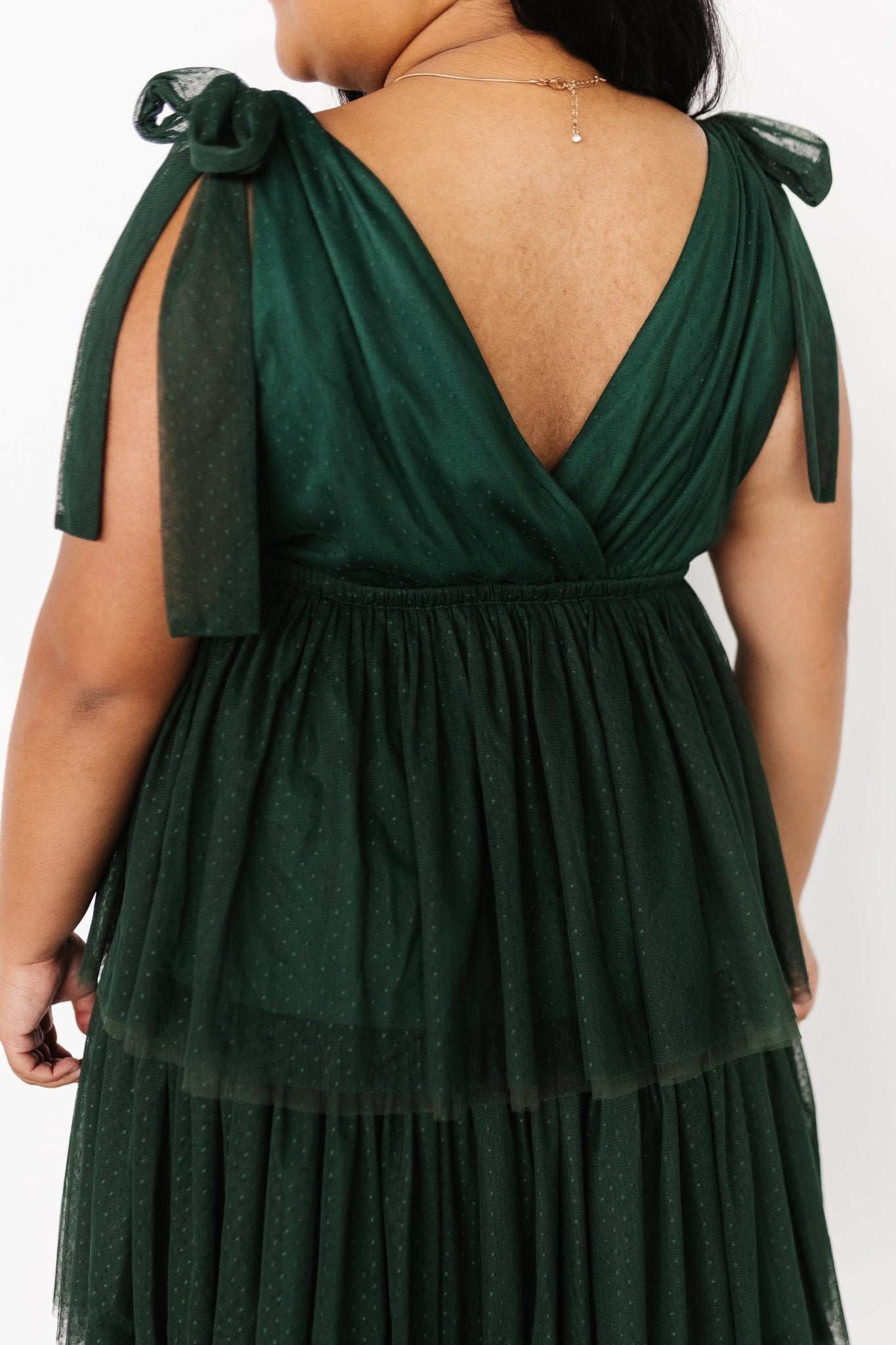 Tessa Tiered Tulle Tank Dress | Dark Green - Baltic Born