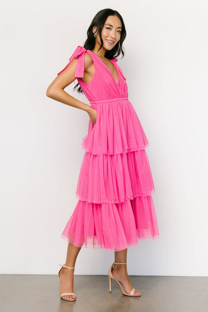 Tessa Tiered Tulle Tank Dress | Hot Pink - Baltic Born