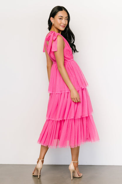 Tessa Tiered Tulle Tank Dress | Hot Pink - Baltic Born