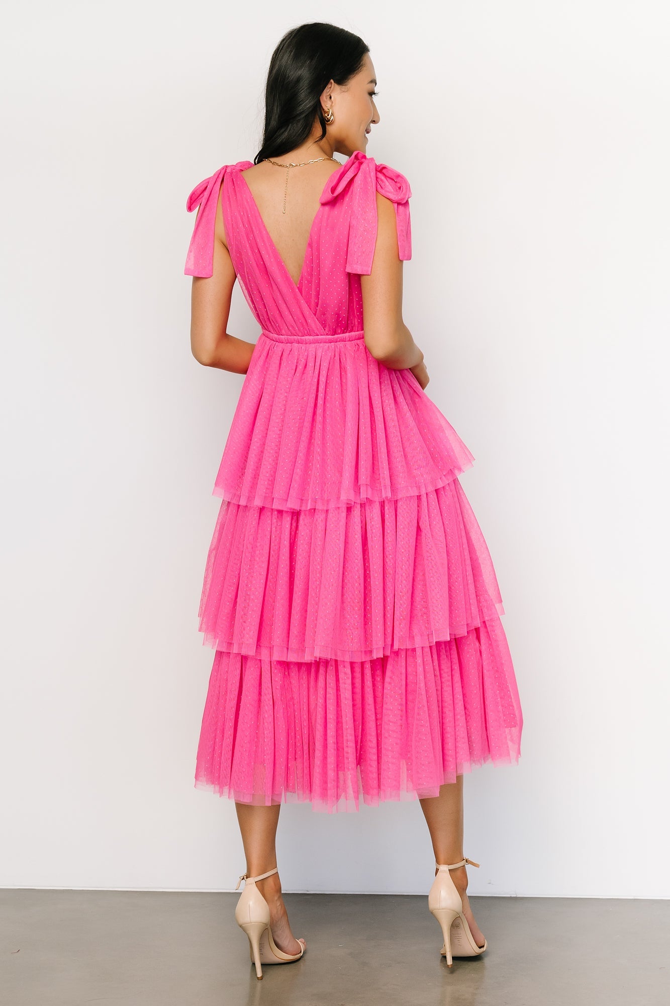 Tessa Tiered Tulle Tank Dress | Hot Pink - Baltic Born