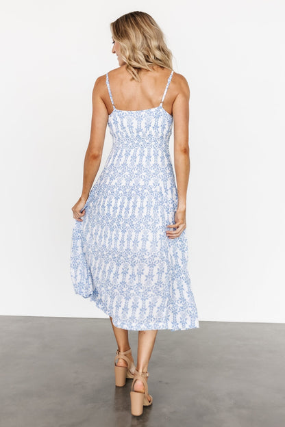 Thebes Tank Midi Dress | Blue Print - Baltic Born