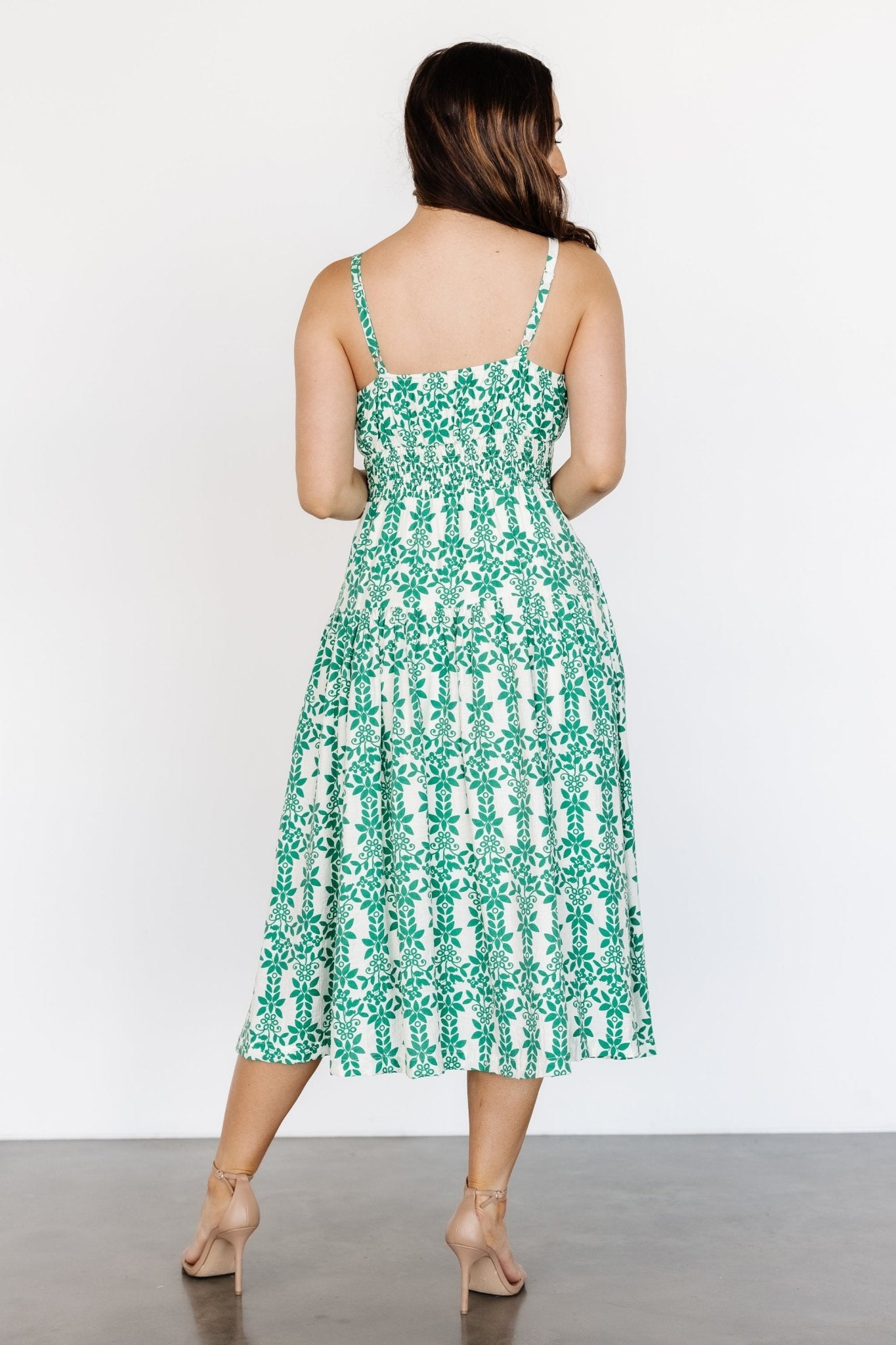 Thebes Tank Midi Dress | Green Print - Baltic Born