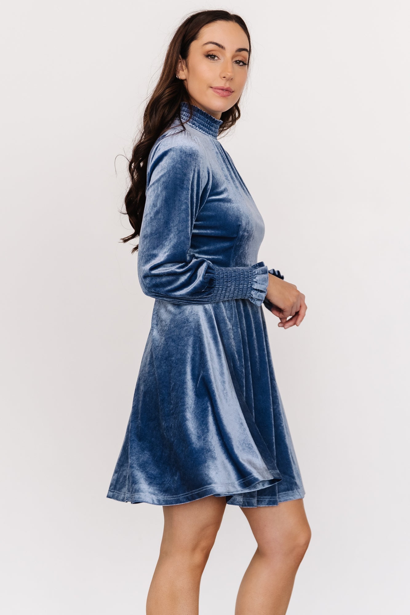 Tina Velvet Short Dress | Blue - Baltic Born