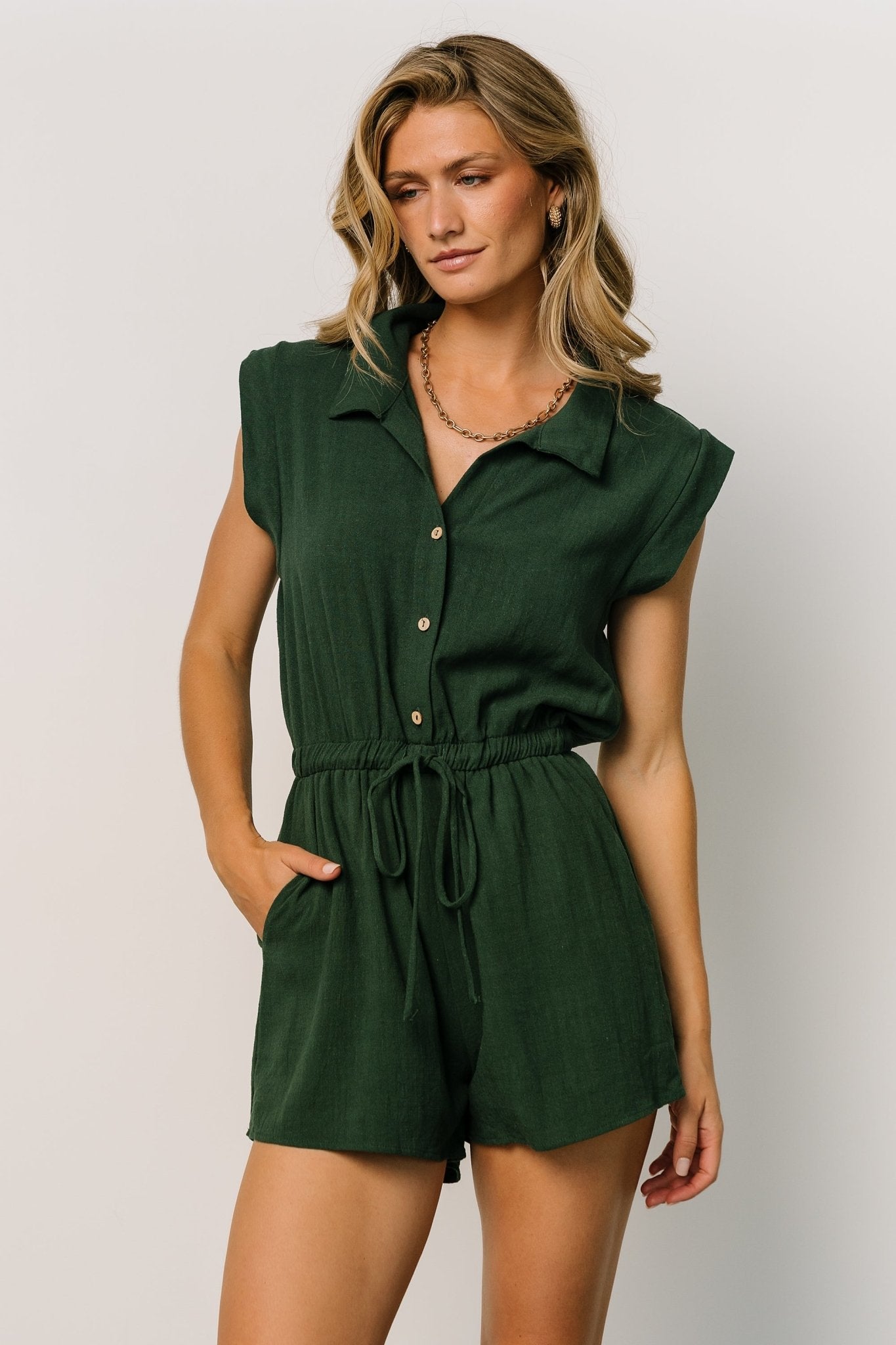 Toni Romper | Dark Green - Baltic Born