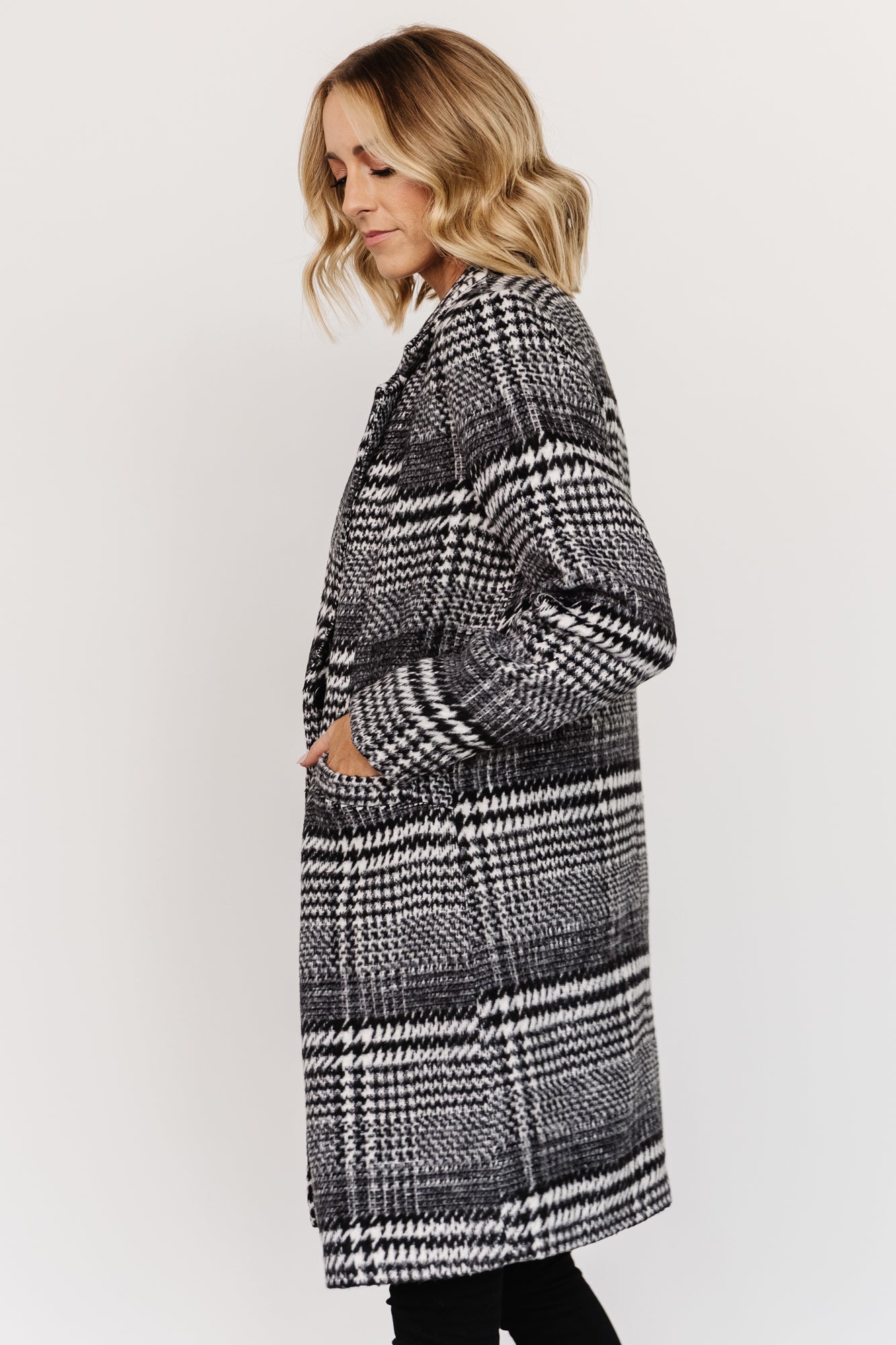 Townley Houndstooth Coat | Black + Off White - Baltic Born