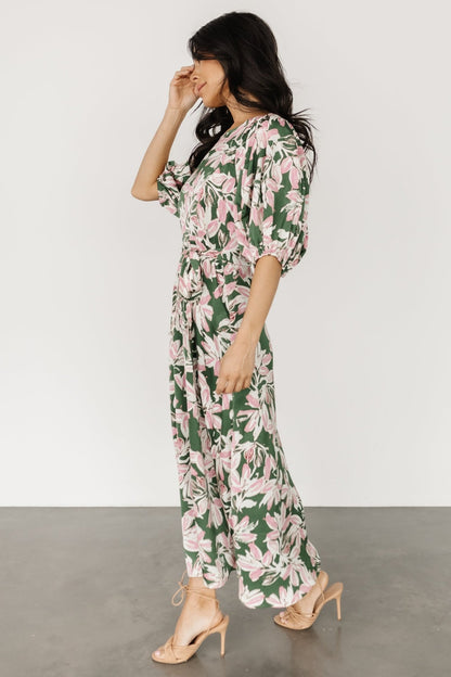 Tucson Midi Dress | Green + Pink - Baltic Born