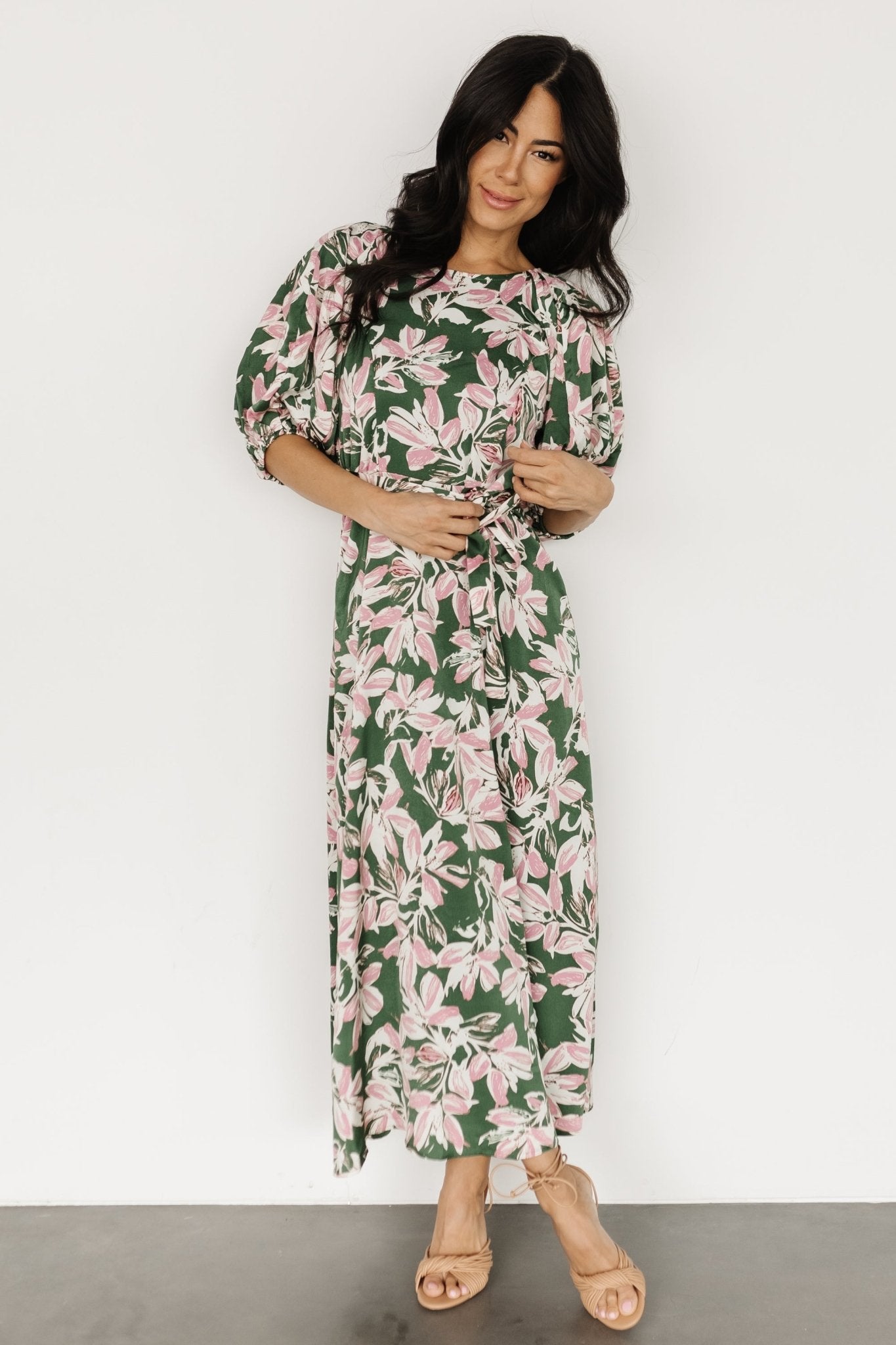 Tucson Midi Dress | Green + Pink - Baltic Born