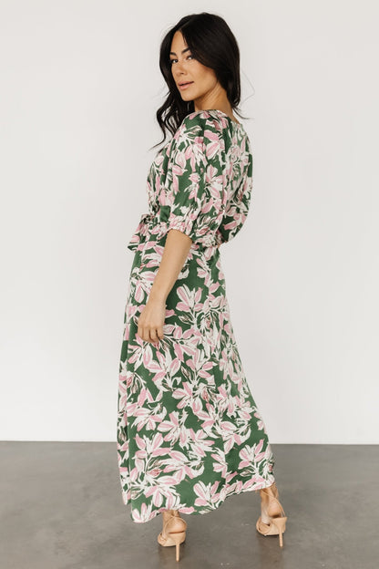 Tucson Midi Dress | Green + Pink - Baltic Born