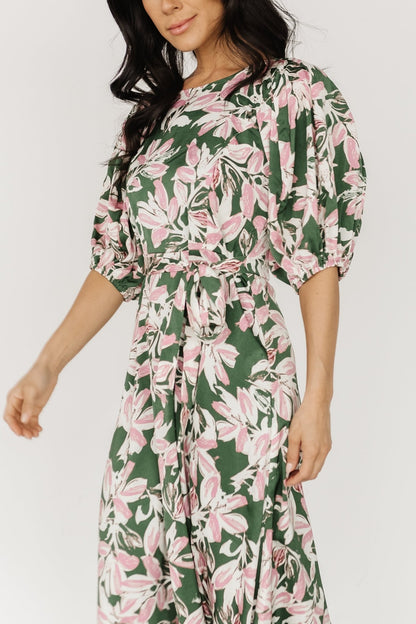 Tucson Midi Dress | Green + Pink - Baltic Born