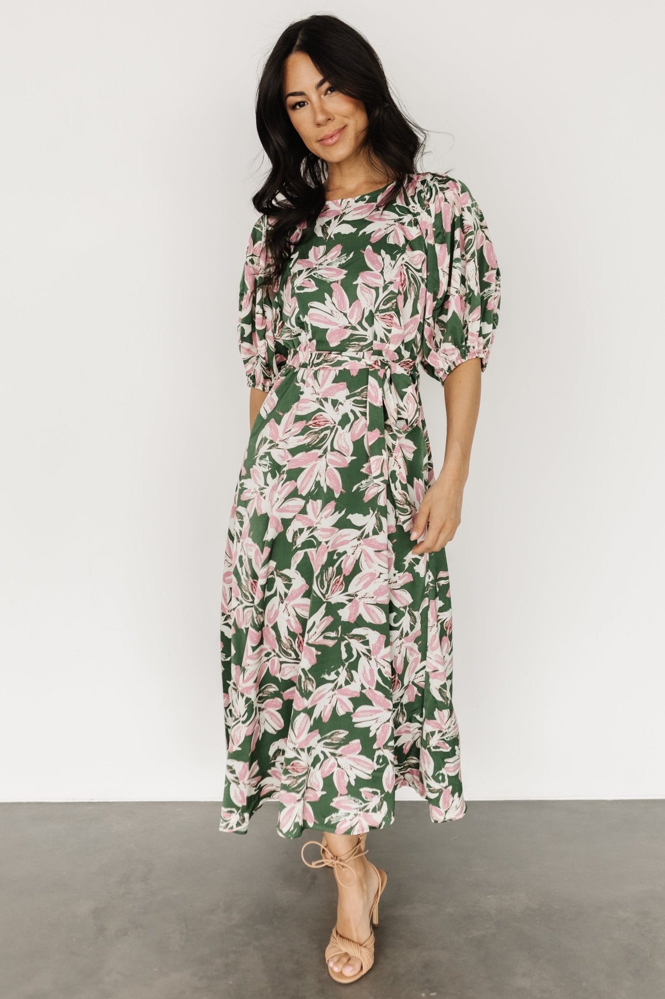 Tucson Midi Dress | Green + Pink - Baltic Born