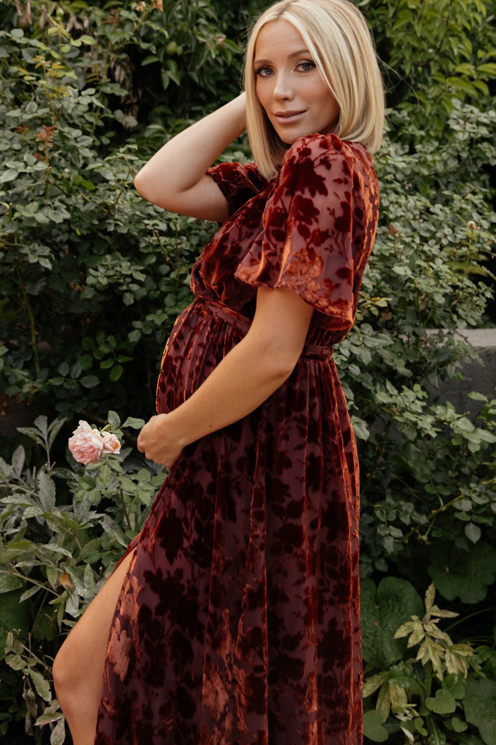 Uma Velvet Maxi Dress | Copper Floral - Baltic Born