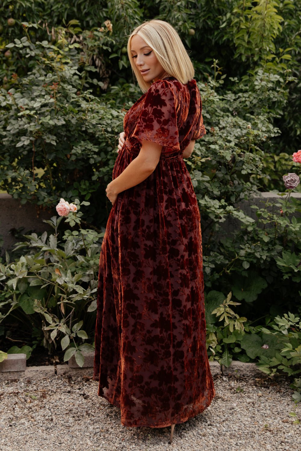 Uma Velvet Maxi Dress | Copper Floral - Baltic Born