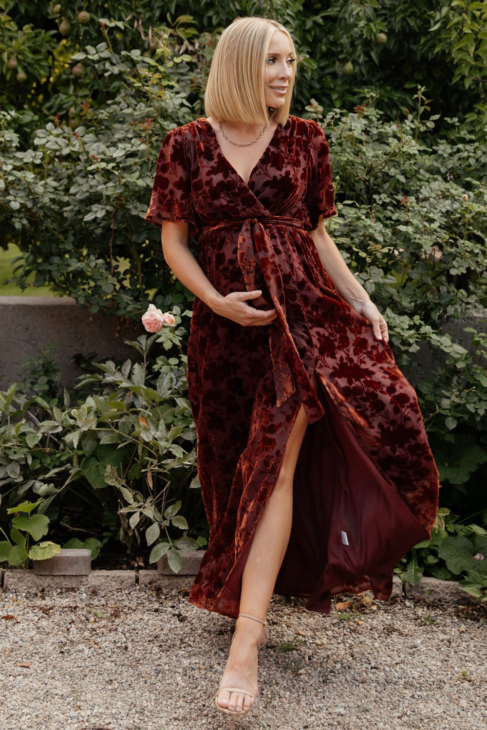 Uma Velvet Maxi Dress | Copper Floral - Baltic Born